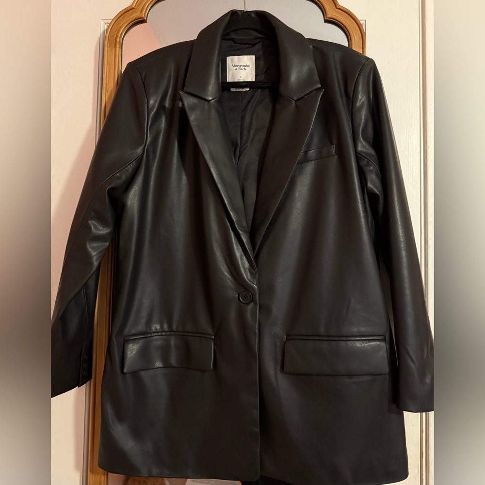 Like New: Abercrombie “Boyfriend” leather blazer jacket